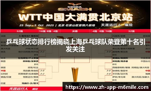 乒乓球状态排行榜揭晓上海乒乓球队荣登第十名引发关注